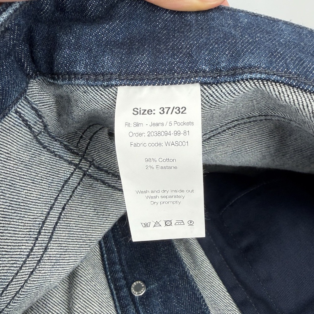 Candiani Denim Selvedge 5 Pocket Sample Jeans Size 37x32 Blue Button Fly Slim - Picture 6 of 12
